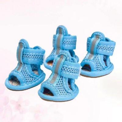 4 Pcs Pet Dog Shoes Summer Breathable Mesh Flexible Sole