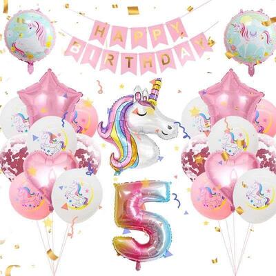 Rainbow unicorn balloon children's birthday party ballo