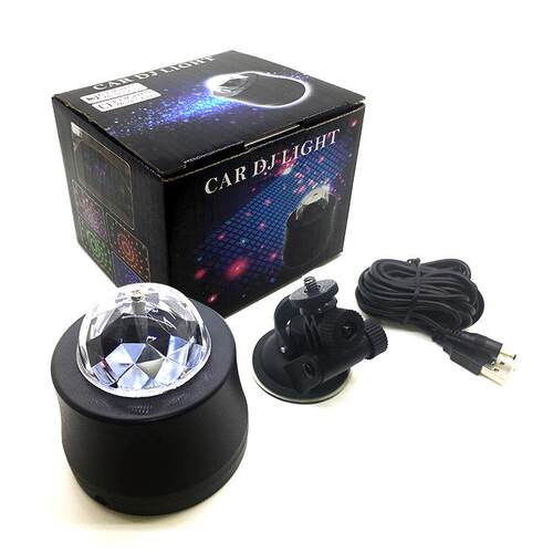 工厂外汽车娱台DJ灯 LED水晶魔球 乐USB车载户舞灯 3色旋转