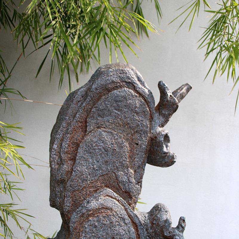 户外铁锈石中式复古石头园林景观布置庭院假石头造景草坪装饰摆件