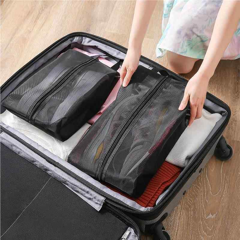 高级网TKX纱装鞋子收纳防尘透气鞋大装容量球手提旅行运动健袋身