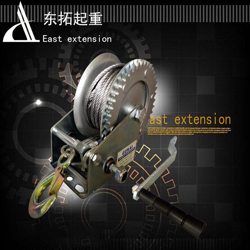 厂家供应手摇手动绞盘卷扬机绞车600-000磅便携手摇式便携式拖车