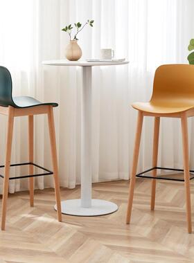 实木台zb-873现代简约吧台高欧椅吧子创意休椅闲家用高脚凳拍照北