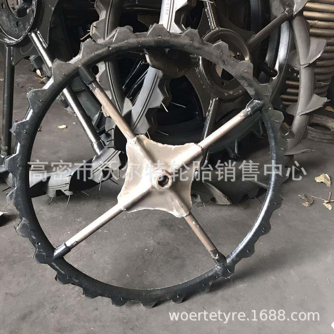 农用机械插秧机运苗植保机橡胶钢圈一体实心轮胎拖拉机改装窄轮子