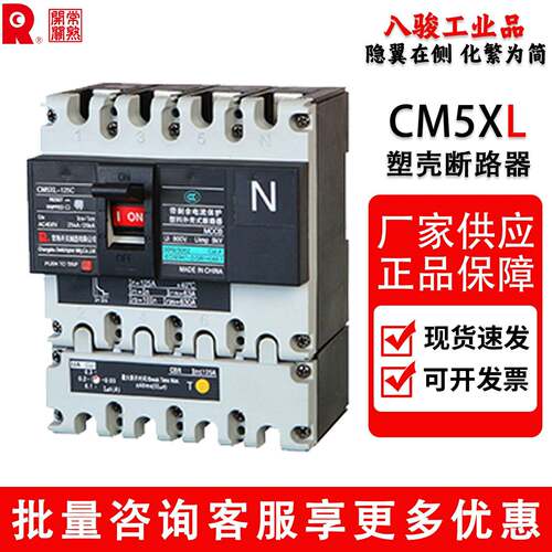 常熟开关微型漏电塑壳断路器CM5XL-16A20A25A32A40A63A80A100A 4A