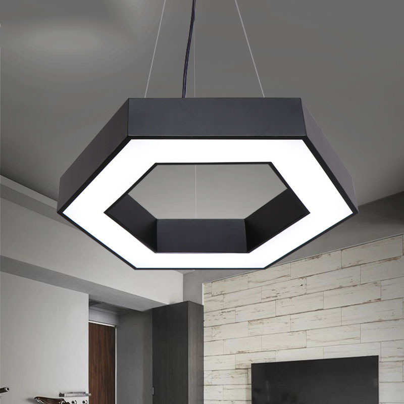 几何吸顶灯led创意彩色六边形蜂窝幼儿园教室六角中空办公室吊灯