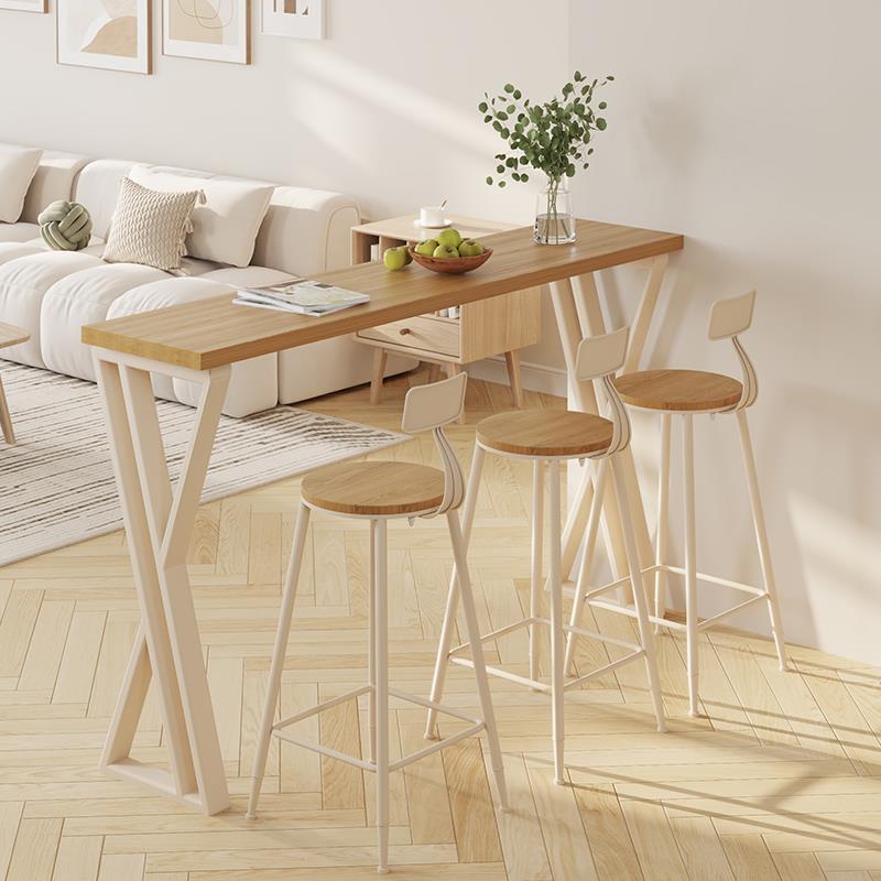 需定制实木吧台桌椅家用阳台高脚桌长条窄桌简约现代靠墙奶茶店桌