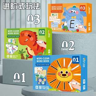 控笔训练幼儿园宝宝早教启蒙卡儿童可擦写2岁4运笔专注力入门玩具