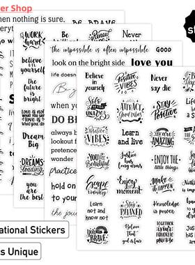 Transparent English Hand Ledger Inspirational Stickers Art