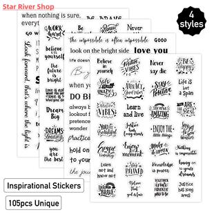 Transparent English Hand Ledger Inspirational Stickers Art