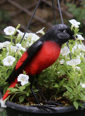 园林景观户外花园树上装饰挂件树脂动物小鸟假鸟彷真喜鹊雕塑摆件