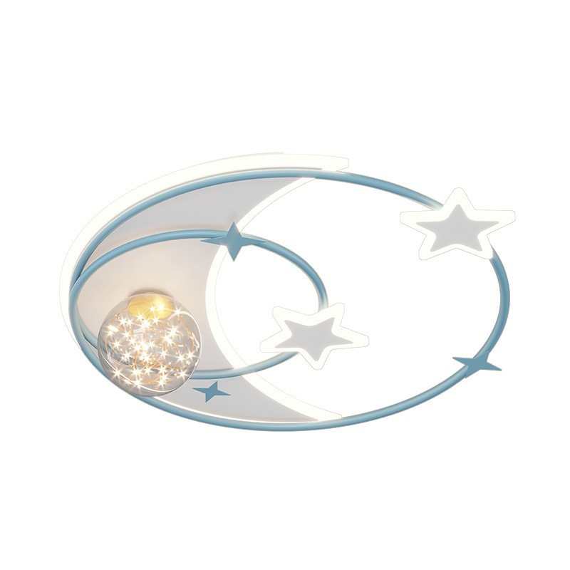儿童房北欧创意温馨灯星星月亮房间灯现代简约轻奢浪漫卧室吸顶灯