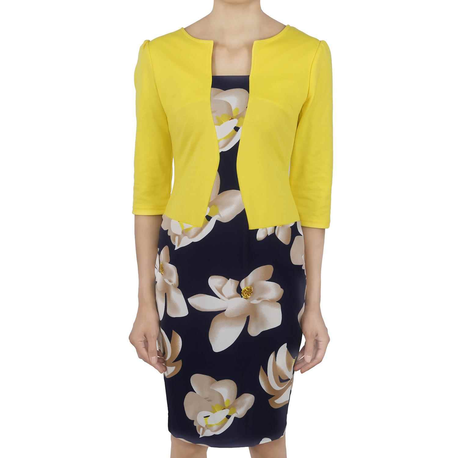 Womens three-quarter large sleeves hip two-piece elastic