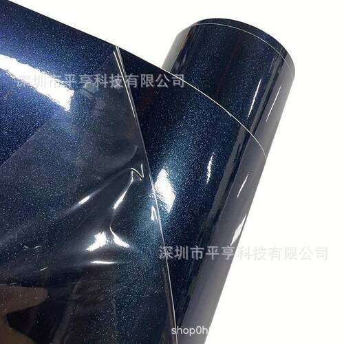 闪亮的金属午夜蓝色贴膜汽车前后保险杠机盖车顶后备箱车身改色膜