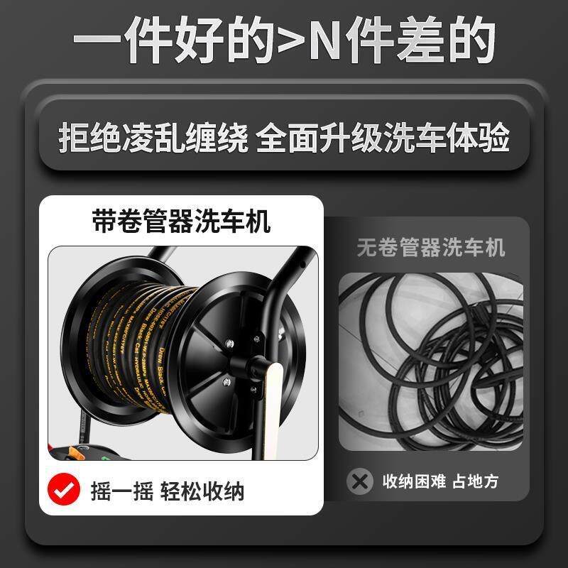 除锈高压清洗机卷管大功率洗车机家用小型电动洗地机商用洗车X20