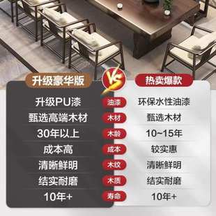 茶馆实木茶桌家用客厅功夫茶台办公室禅意大板泡茶桌椅组合 新中式