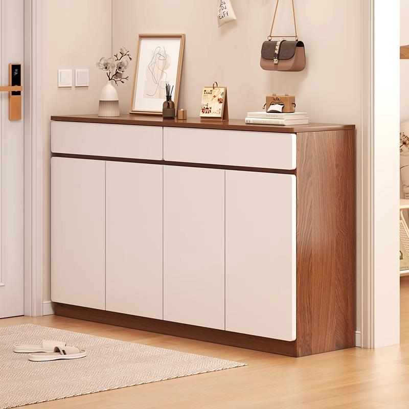 鞋柜家用门口大容量实木色简约玄关柜阳台多层储物柜简易收纳鞋架