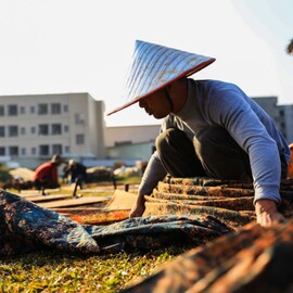 新1#专用链接 非遗文化古法工艺香云纱重缎桑蚕丝面料