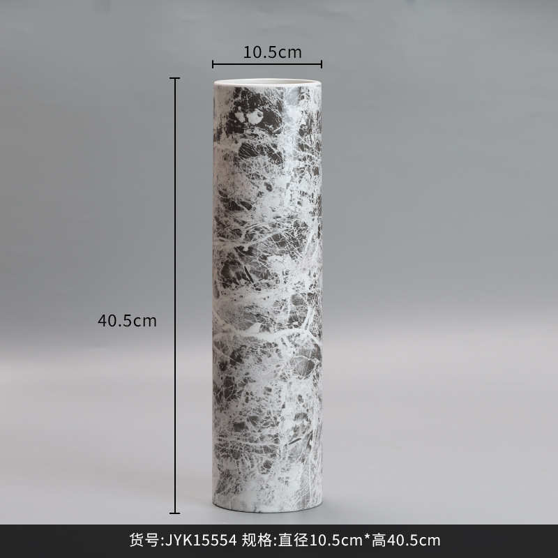风轻west直筒北欧花瓶best ins家居摆件装饰品软仿奢陶瓷大理石