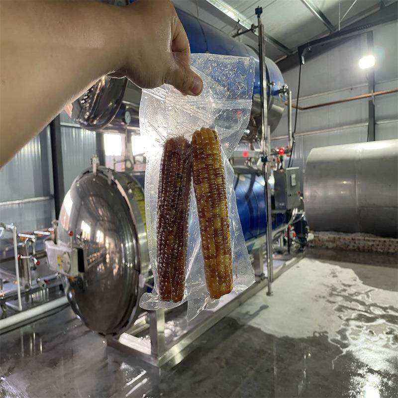 全自动双层水浴即食玉米杀菌锅玉米高压蒸煮锅玉米滚杠清洗漂烫机