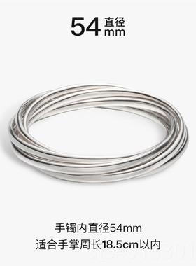 高档素觉小众设计款个性手女五环百镯镯师子经典搭925银镯