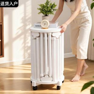 实木凳子可叠放六合一叠叠乐凳子新中式可移动边几凳万向轮凳子棉