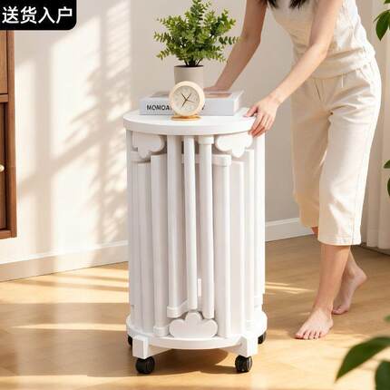 实木凳子可叠放六合一叠叠乐凳子新中式可移动边几凳万向轮凳子棉