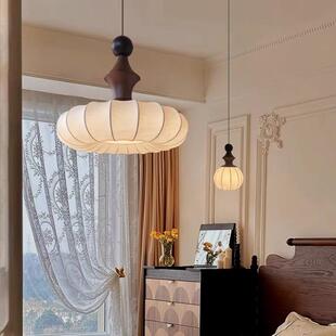 法式 复古中古卧室吊灯餐厅吧台灯高级感书房间实木侘寂风禅意灯具