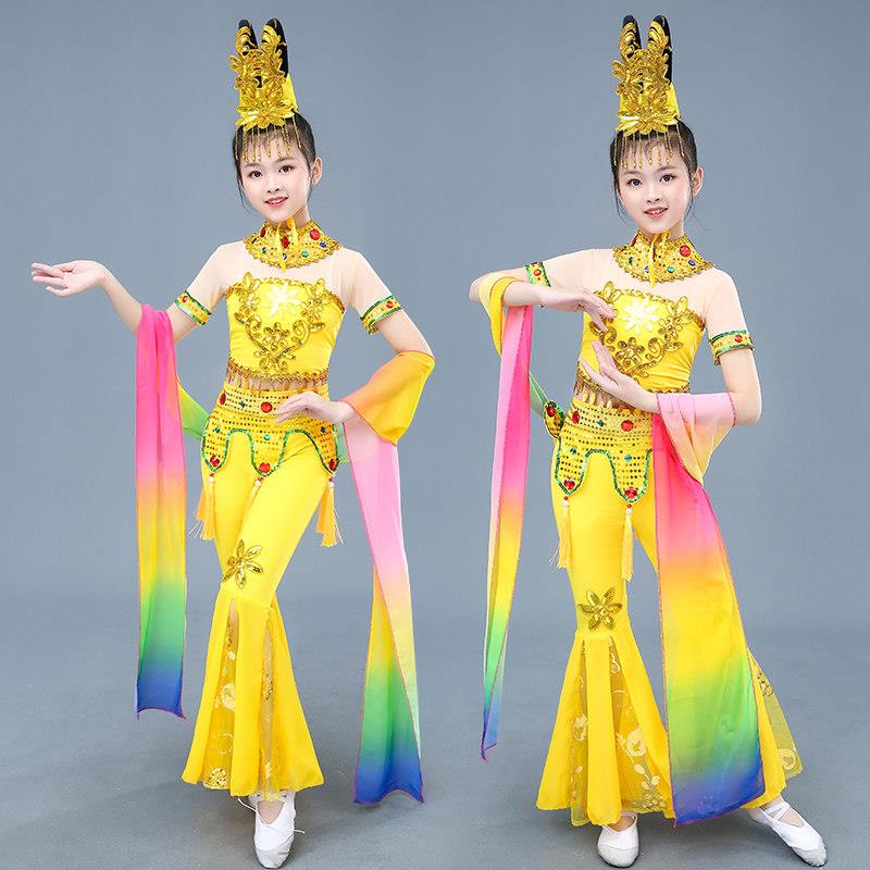 新款成人儿童千手观音演出服舞台服装舞蹈服装民族服装飞天舞蹈服