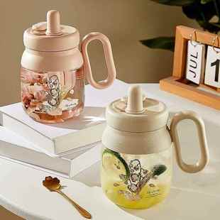 高颜值大容量茶水分离泡茶杯家用玻璃喝水杯 杯子女办公室2024新款