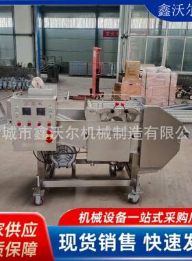 商用糖糕红糖糍粑上浆上粉设备 连续式上糠流水线 上浆裹粉油炸机