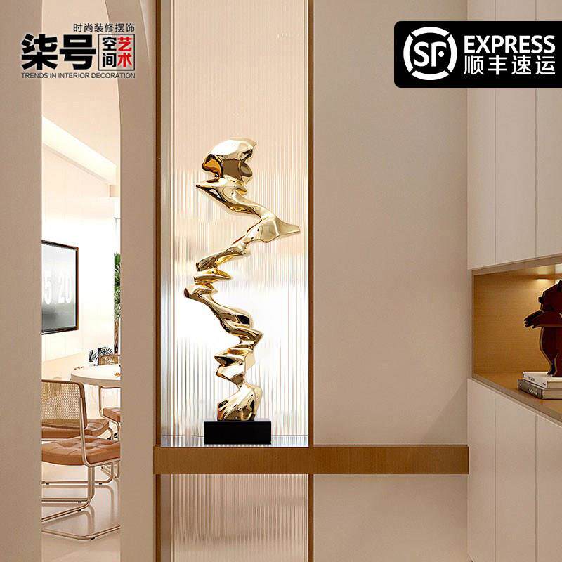 客厅电视柜玄关摆件现代抽象轻奢创意高级装饰品艺术树脂落地雕塑