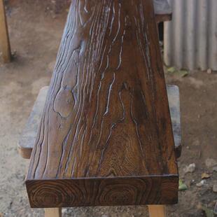 纯实木老榆木吧台板子台面大板餐桌工作飘窗写字台桌面板隔板定制