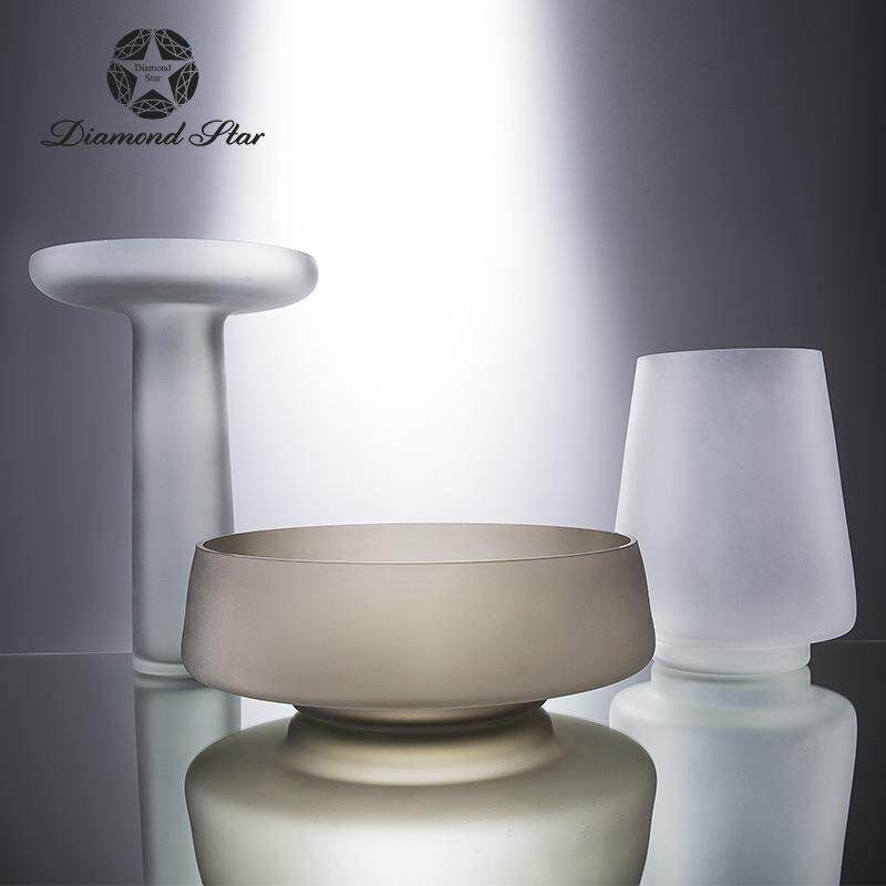 现货 现代极简花瓶玻璃器皿 家居装饰软装客厅样板间摆件