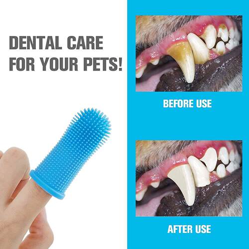 Dog Super Soft Pet Finger Toothbrush Teeth Cleaning Bad Brea