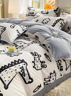 纯棉全棉被套单件学生宿舍单人150x200被罩加大180x220双人被单套