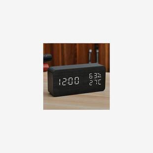 Alarm clock bedside luminous electronic clock LED wooden闹钟