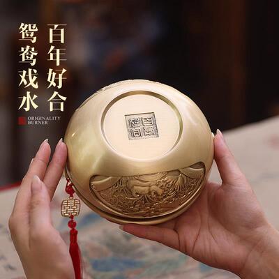 结婚铜火炉庆用品黄铜香炉新娘陪嫁妆旺夫火囱火铳手炉火冲旺盆炉