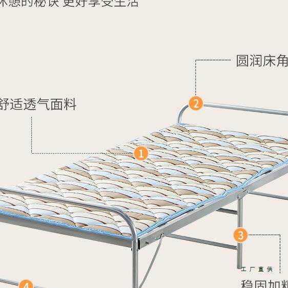 折叠人床家用双人床简单易折午床1米铁床休CDF硬板床陪护床叠床