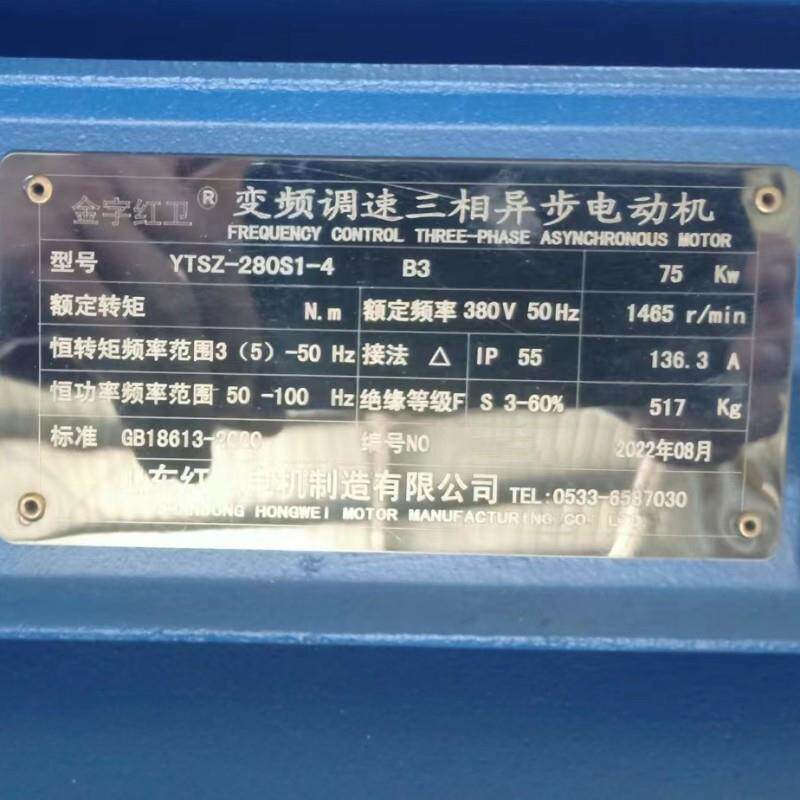 山东厂家直供YTSZ-280S-4/75WYTSZ起重变频调速三相异步电动机