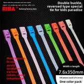 彩色淘气城堡儿童乐园8 350宽7.6毫米反齿隐藏双扣尼龙电缆领带10