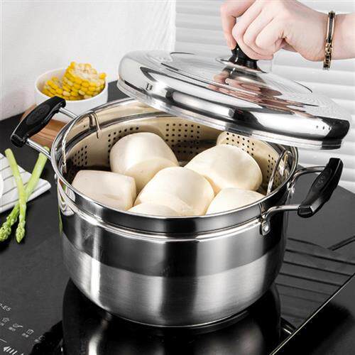 小蒸锅一层1单层家用不锈钢多功能蒸饭锅小型煮2燃气多用日式汤锅