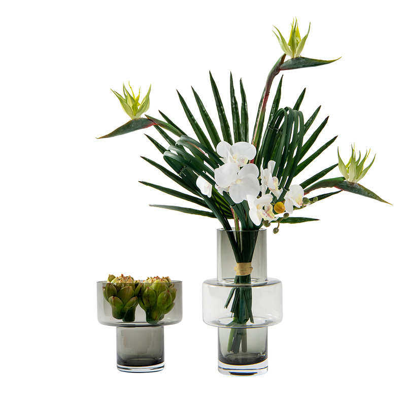 艺贝子现代轻奢仿真花艺绿植玻璃插花器客厅餐桌售楼处软装摆件,家居饰品,花瓶,淘宝优惠券,粉丝福利购,淘宝优惠卷