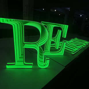 字母镜千层镜3d发光隧道深渊霓虹灯打印led无限镜面字母镜 镜