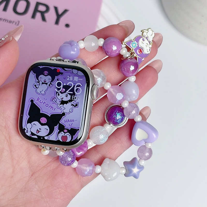 新猫爪酷洛洣diy手链适用iwatch表带S8苹果S9手表8AppleWatch女款