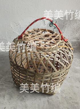 产地直销鸡笼用于养鸡鸭鹅的竹笼喜庆放鸡纯手工竹编鸡笼动物笼