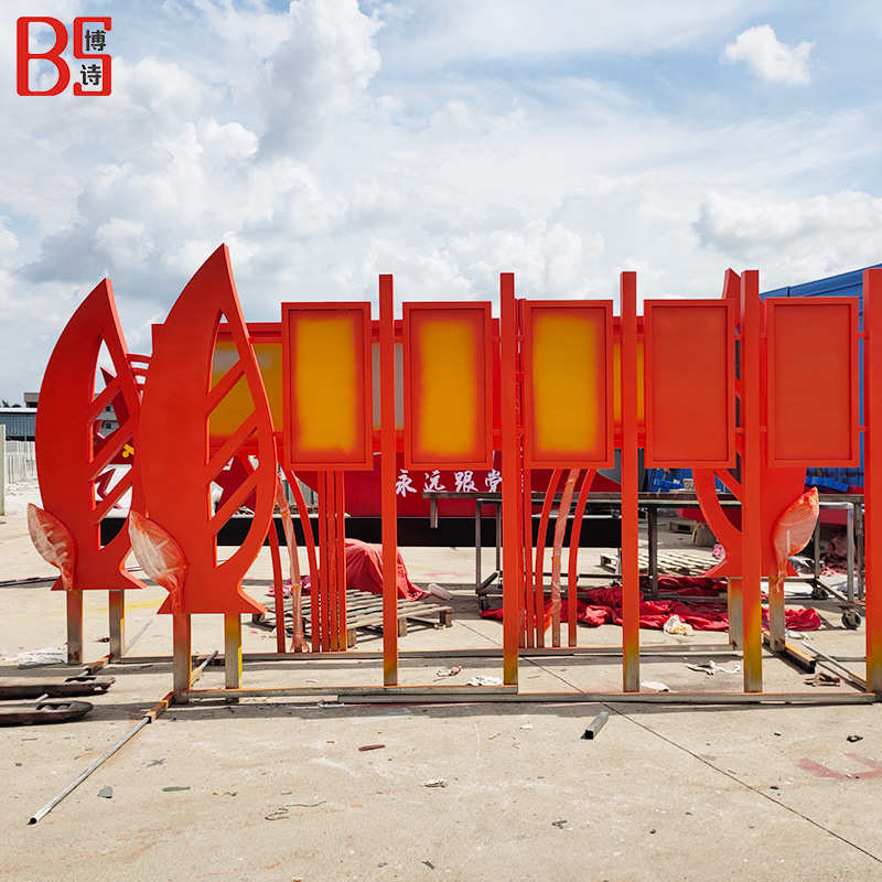 户外宣传栏广告牌校园文化宣传栏金属仿木纹烤漆公示栏来图制作