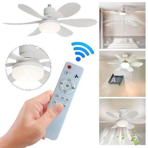 LED Socket Fan Light with Light E26/E27 Base White Ceiling