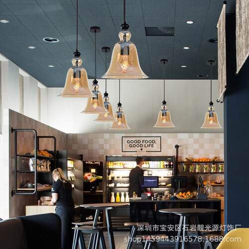 直销新款现代简约 loft灯具客厅餐厅灯 酒吧服装店装饰照明 铃铛