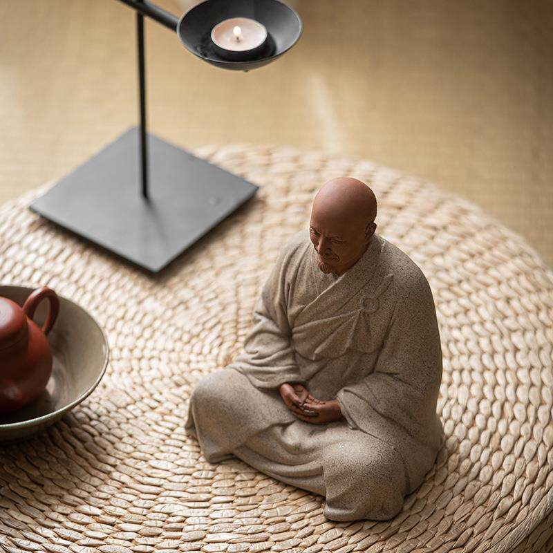 陶瓷弘一法师人物摆件新中式禅意四大高僧家居客厅桌面装饰工艺品